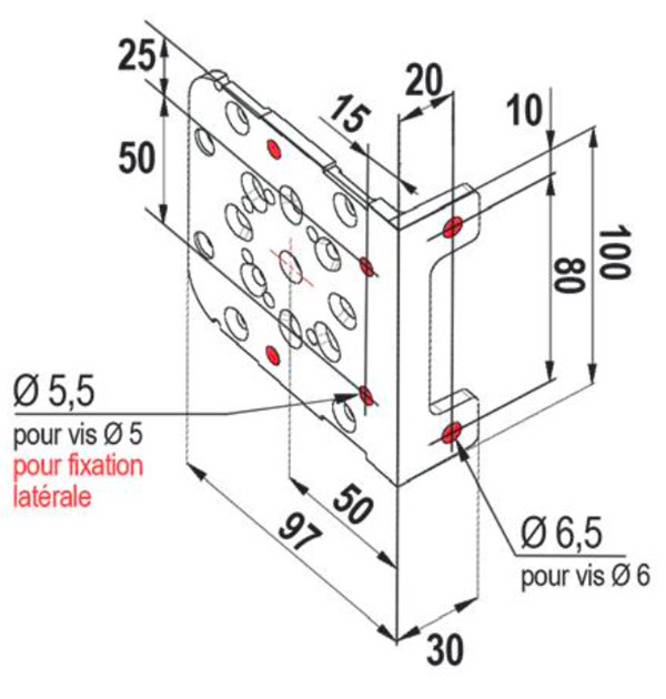 Support  store fenêtre Mini Bras Droit