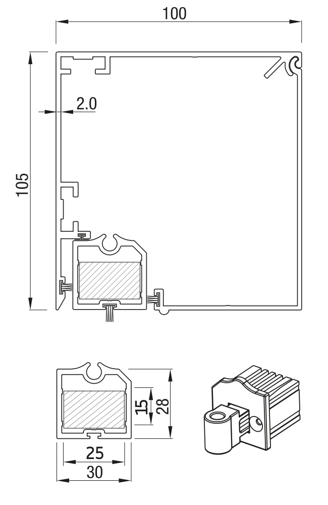 support-RS-screen-100C Support Store Fenêtre RS Screen 100C