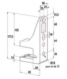 Support store monobloc Bras croisés - face