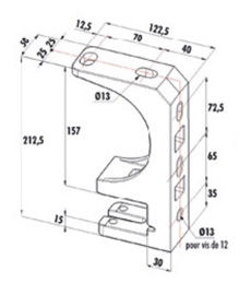 Support store monobloc Bras croisés - face plafond